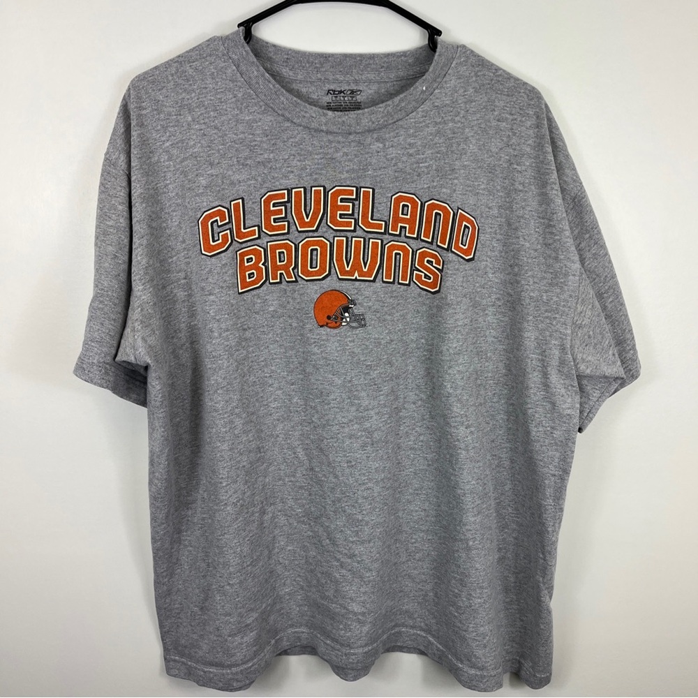 Cleveland Browns Tshirt Reebok NFL AFC Football Dawg Pound Brownies Gray Adult L